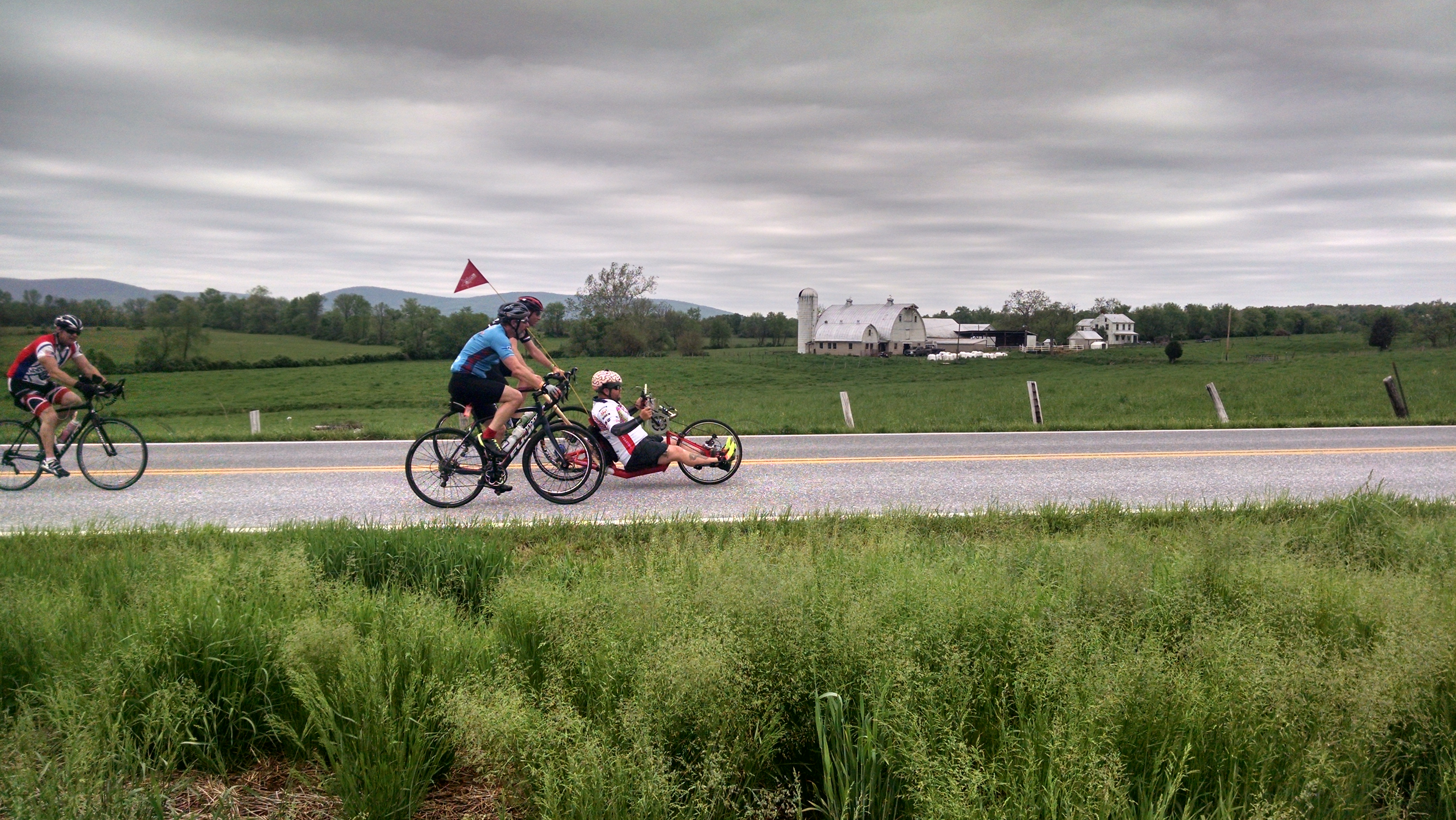 Cycling past a Maryland farm