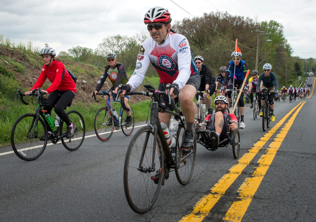 Cyclists on the highway