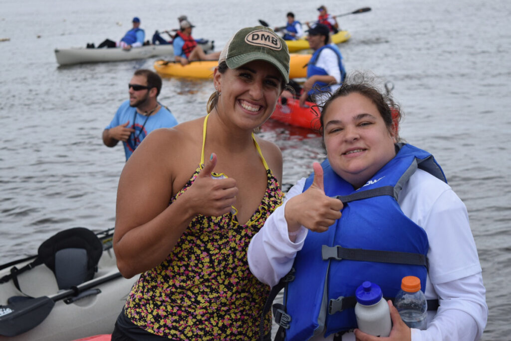 Giving a thumbs-up for the Challenge.