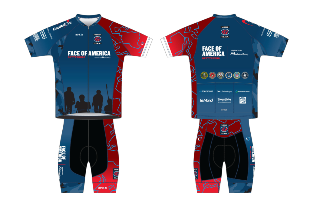 World T.E.A.M. Debuts 2023 Face of America: Gettysburg Cycling Kit